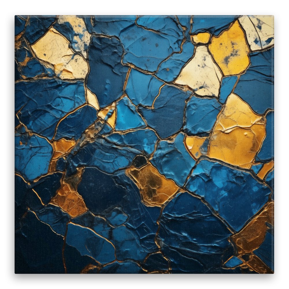 Fotoobraz na plátně Zlato modrá mozaika