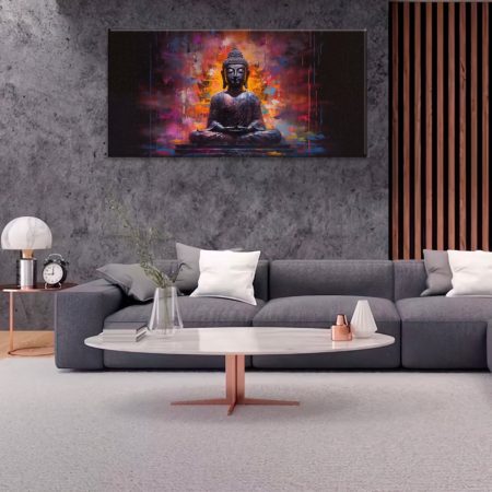 Obraz na plátně Buddha před chrámem