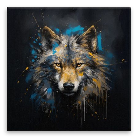Fotoobraz na plátně Vlk ve zlatém