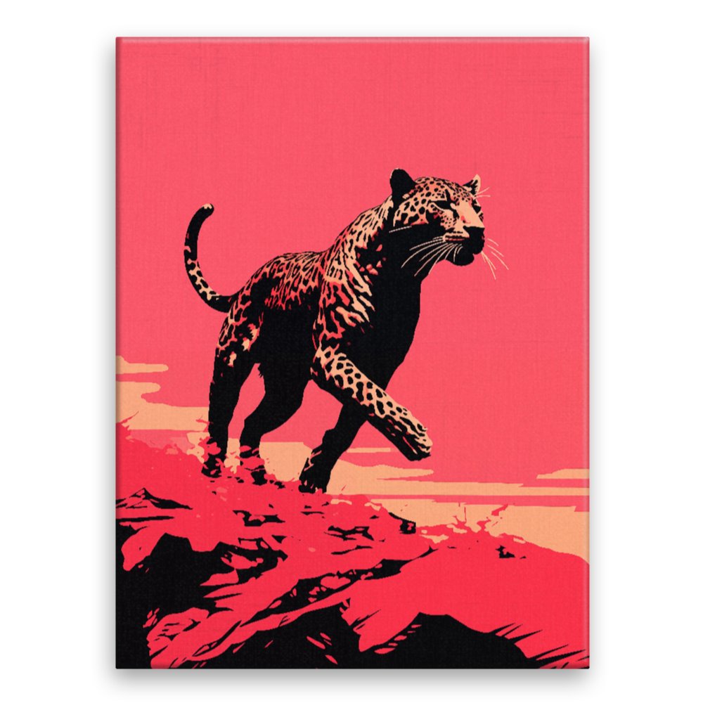 Fotoobraz na plátně Leopard v růžové